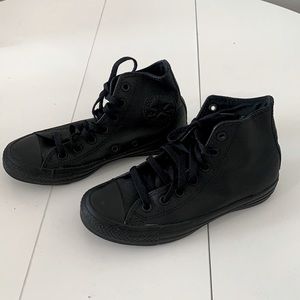 Black Hi Top Leather Converse